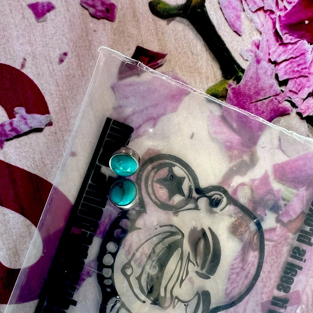 Anatometal 4mm Internally threaded turquoise ends